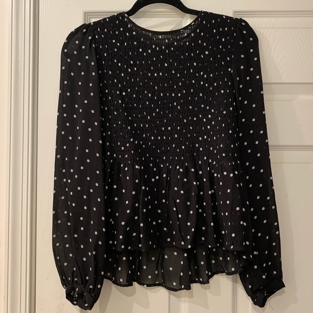 Zara polka dot chiffon top